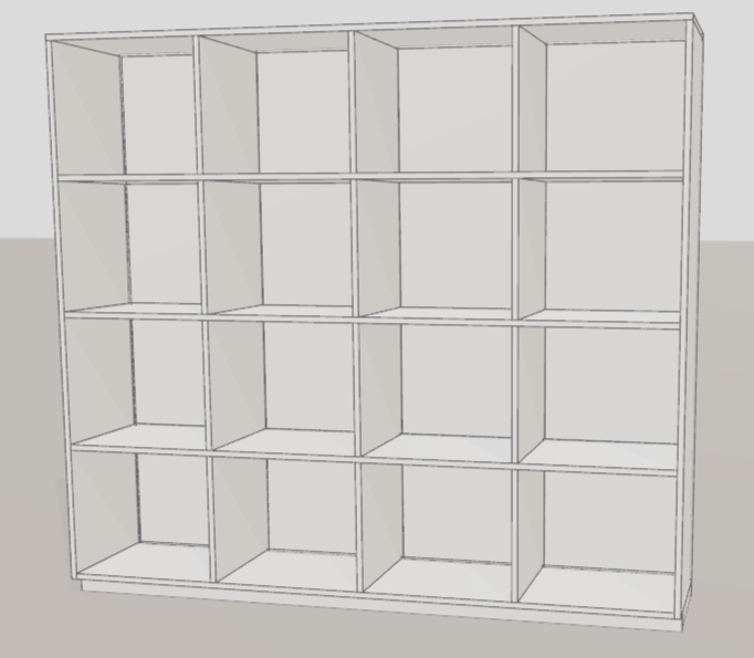 Librería blanca 4×4