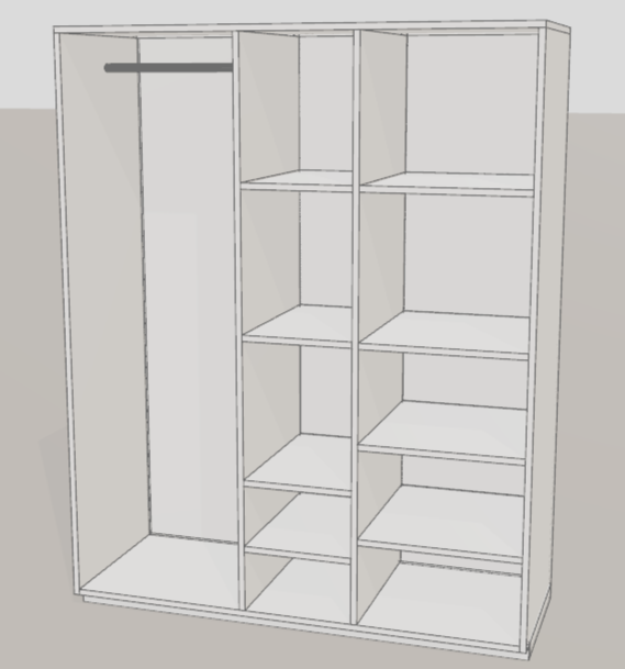 Vestidor gris con puertas