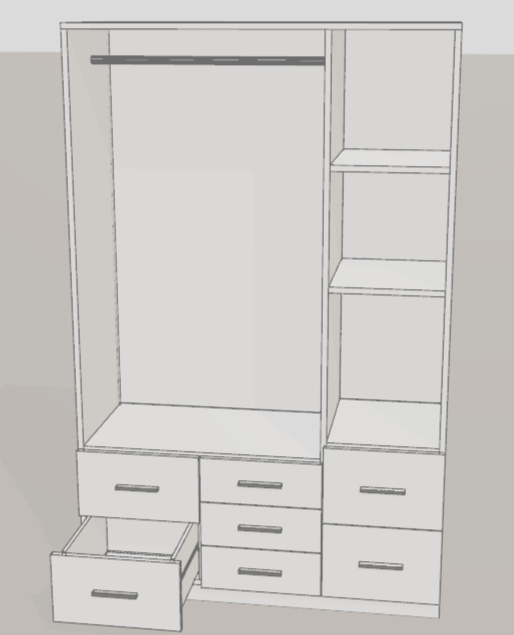Vestidor blanco con cajones