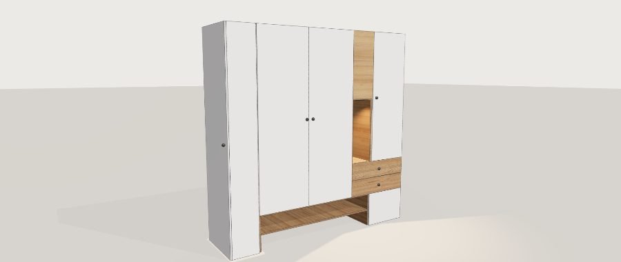 armario con mueble girado